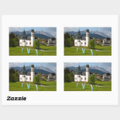 Kerk in Seefeld, Oostenrijk rechthoekige sticker (Vel)
