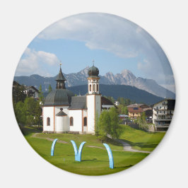 Kerk in Seefeld, Oostenrijk ronde magneet