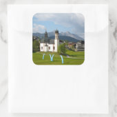 Kerk in Seefeld, Oostenrijk sticker (Tas)