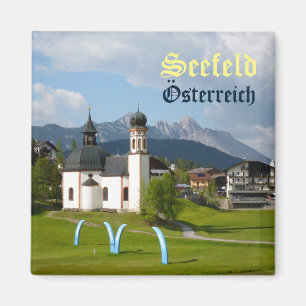 Kerk in Seefeld, Oostenrijkse tekstmagneet Magneet