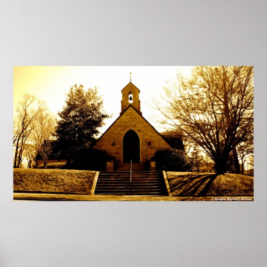 kerk in Sepiatone Poster (Voorkant)