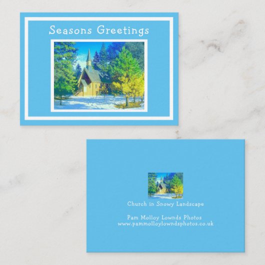 Kerk in Snowy Landscape Kerst Kaart Notitiekaartje (Voorkant / Achterkant)