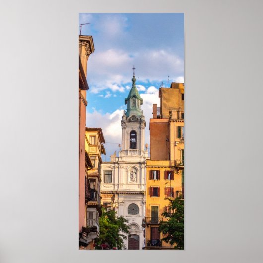 kerk in stad poster (Voorkant)