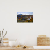 Kerk in Stowe, Vermont, in de herfst Poster (Keuken)