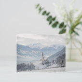 Kerk in Zillertal in het winterse briefkaart (Staand voorkant)