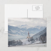 Kerk in Zillertal in het winterse briefkaart (Voorkant / Achterkant)