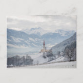 Kerk in Zillertal in het winterse briefkaart (Voorkant)