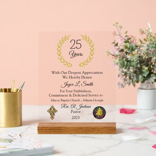 Kerk jaren van diensten acryl bord (Huwelijk)