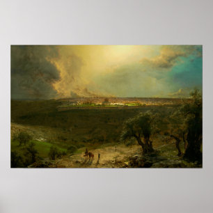 Kerk - Jeruzalem vanuit de Olijfberg Poster