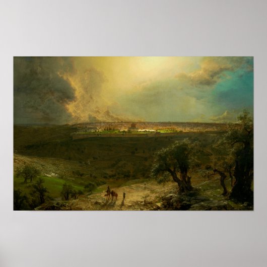 Kerk - Jeruzalem vanuit de Olijfberg Poster (Voorkant)