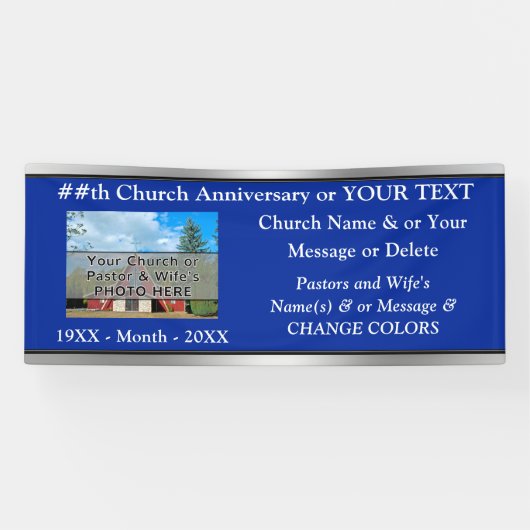 Kerk Jubileum banners, foto, tekst, kleuren Spandoek (Horizontaal)