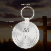 Kerk Jubileum Celebration Parels Zilver Sleutelhanger