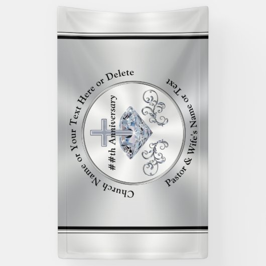 Kerk Jubileum Ideeën Decoreren Gepersonaliseerd Spandoek (Verticaal)