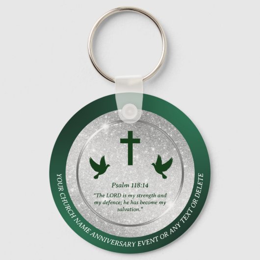 Kerk Jubileum Pastor Gift aangepaste Bijbel Verse Sleutelhanger (Voorkant)