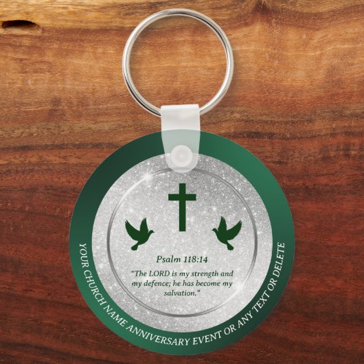 Kerk Jubileum Pastor Gift aangepaste Bijbel Verse Sleutelhanger (Voorkant)
