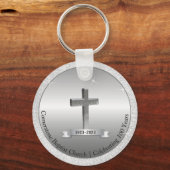 Kerk Jubileum Souvenir Party Favorieten Zilver Sleutelhanger (Achterkant)