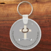 Kerk Jubileum Souvenir Party Favorieten Zilver Sleutelhanger (Voorkant)