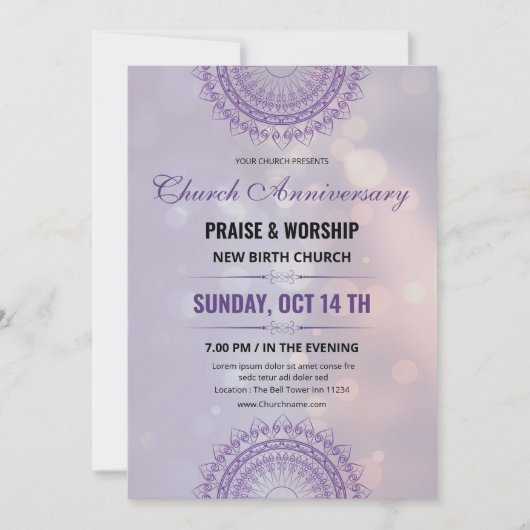 Kerk Jubileum Uitnodiging Flyer Sjabloon (Voorkant)