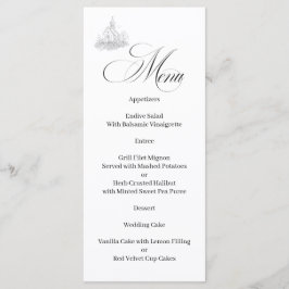 Kerk kalligrafie zwart-wit menu