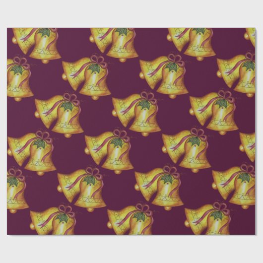 Kerk Kerst Bells Cadeaupapier (Vlak)