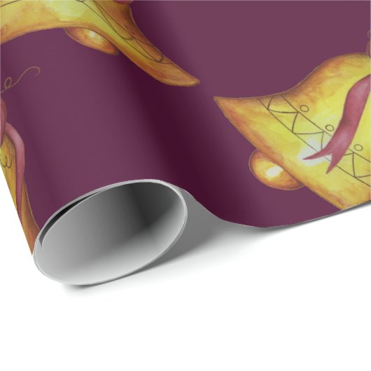  Kerk Kerst Bells Cadeaupapier (Rol Hoek)