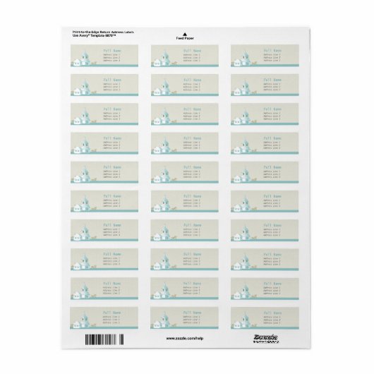 Kerk - kerstadresetiketten etiket (Full Sheet)