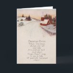 Kerk Kerstmis Sneeuw Winter Feestdagen Kaart<br><div class="desc">Tijd om de feestdagen te vieren. Deze vintage Kerstmisprint toont een winters tafereel met een kerk.</div>