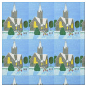Kerk kerststof stof (Swatch)