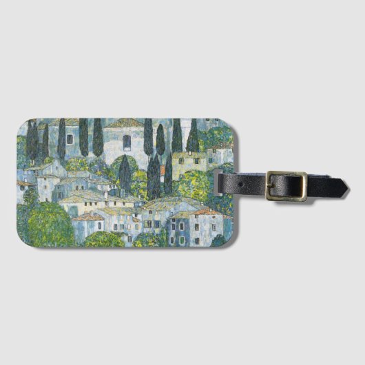 Kerk (Kirche) in Cassone door Gustav Klimt Bagagelabel (Voorkant (horizontaal))