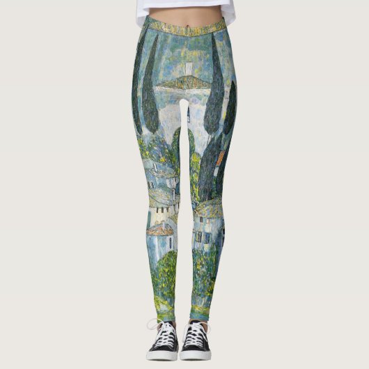 Kerk (Kirche) in Cassone door Gustav Klimt Leggings (Voorkant)