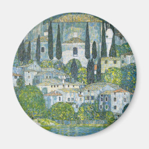 Kerk (Kirche) in Cassone door Gustav Klimt Magneet