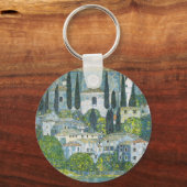 Kerk (Kirche) in Cassone door Gustav Klimt Sleutelhanger (Voorkant)