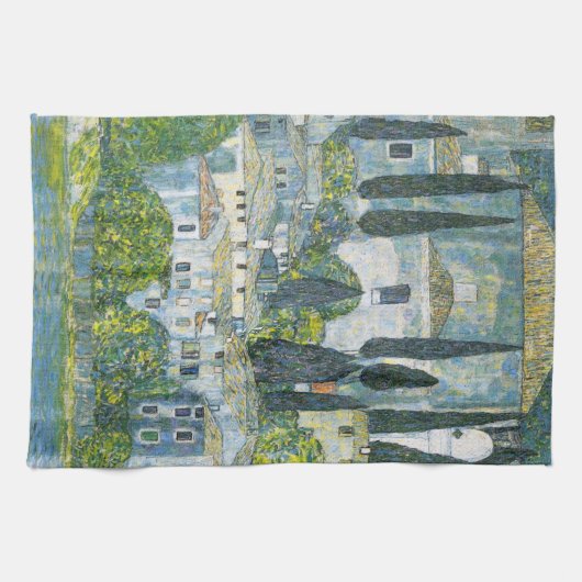 Kerk (Kirche) in Cassone door Gustav Klimt Theedoek (Horizontaal)