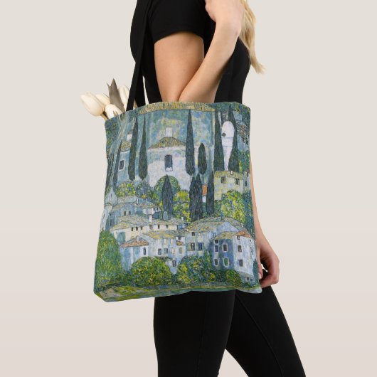 Kerk (Kirche) in Cassone door Gustav Klimt Tote Bag (Dichtbij)