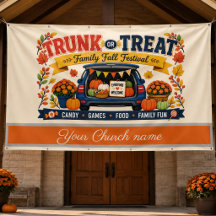 Kerk Koffer of Behandel Herfst Festival Banner