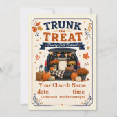 Kerk Koffer of Behandel Herfst Festival Kaart (Voorkant)