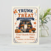Kerk Koffer of Behandel Herfst Festival Kaart (Staand voorkant)