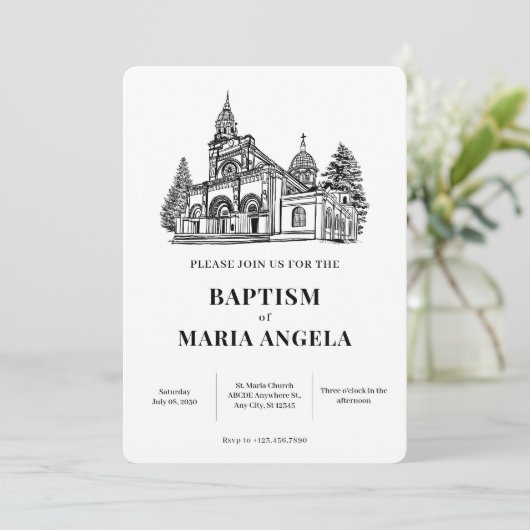 Kerk kunst minimalistisch kaart (Staand voorkant)