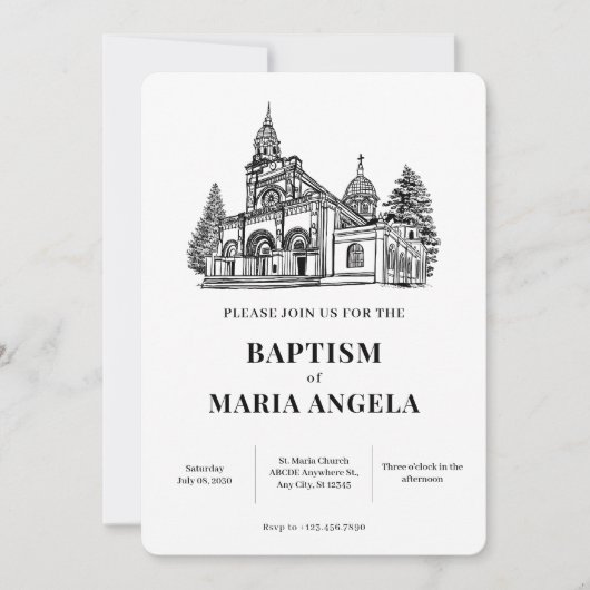 Kerk kunst minimalistisch  kaart (Voorkant)