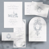 Kerk Locatie Sketch bruiloft uitnodiging