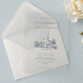 Kerk Locatie Sketch bruiloft uitnodiging