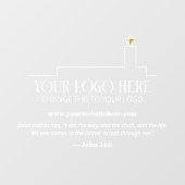 Kerk Logo Website & Aangepaste Bijbelcitaat Raamsticker (Vel)