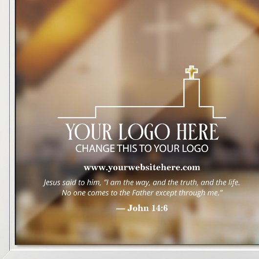 Kerk Logo Website & Aangepaste Bijbelcitaat Raamsticker