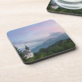 Kerk met Alpen-bergen bij zonsondergang Bier Onderzetter (Linkerzijde)