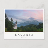 Kerk met Alpen-bergen bij zonsondergang Briefkaart (Voorkant)