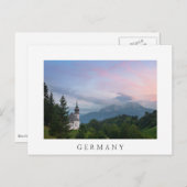 Kerk met Alpen-bergen bij zonsondergang Briefkaart (Voorkant / Achterkant)