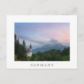 Kerk met Alpen-bergen bij zonsondergang Briefkaart (Voorkant)