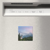 Kerk met Alpen-bergen bij zonsondergang Magneet (Insitu (Vaatwasser))