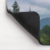 Kerk met Alpen-bergen bij zonsondergang Muismat (Hoek)