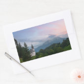 Kerk met Alpen-bergen bij zonsondergang Rechthoekige Sticker (Envelop)